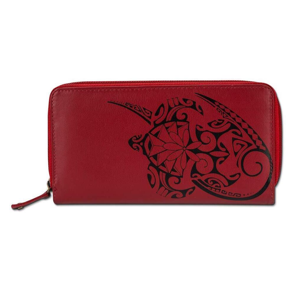 4886 Polynesian Turtle Tattoo Wallet , Leather, Tahitian Tattoo art by Teva